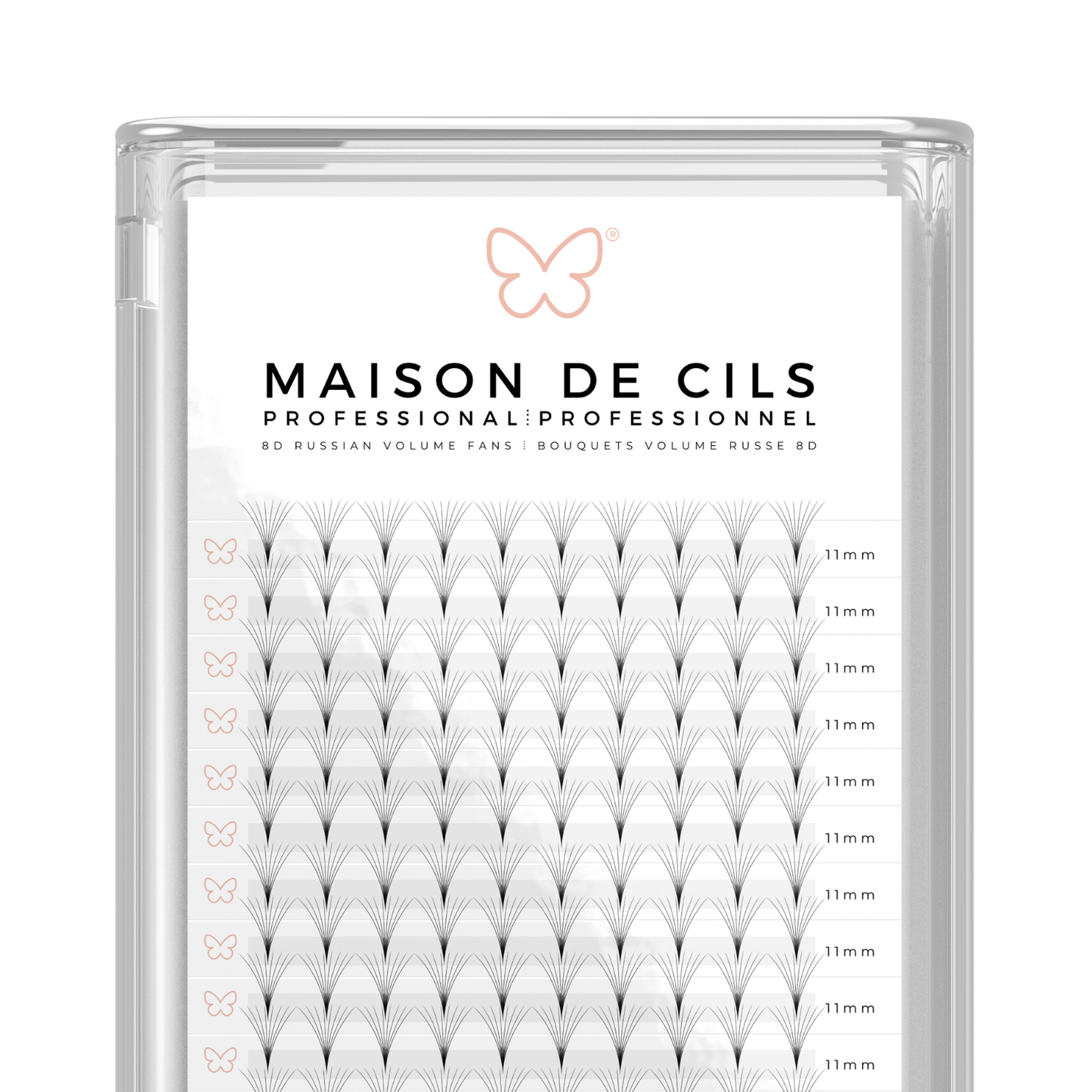 Extensions de cils volume russe préfabriquées 8D