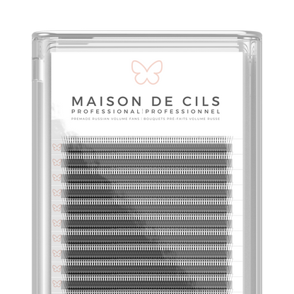 Russian volume premade eyelash extension trays (D)