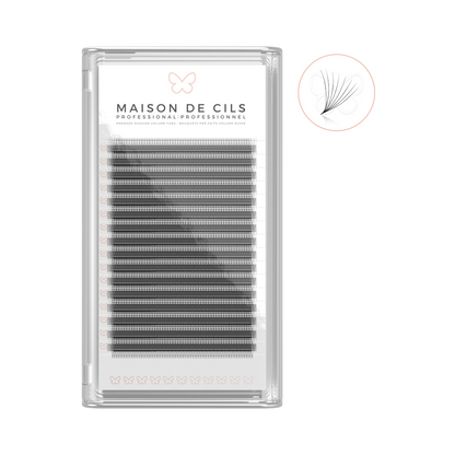 Russian volume premade eyelash extension trays (D)