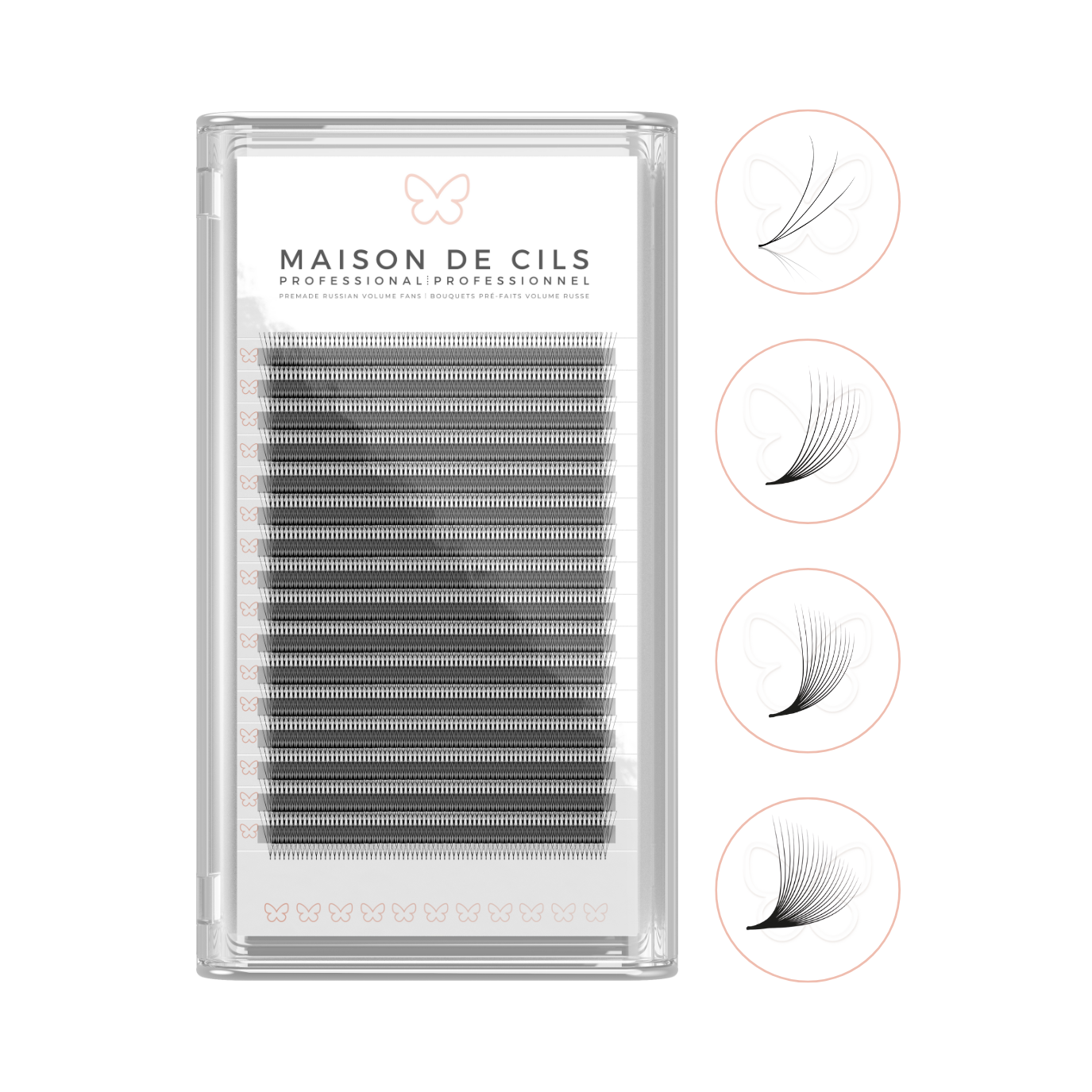 Extensions de cils volume russe préfabriquées (D)