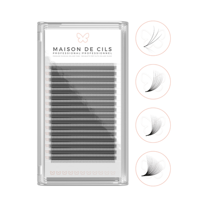 Extensions de cils volume russe préfabriquées (D)