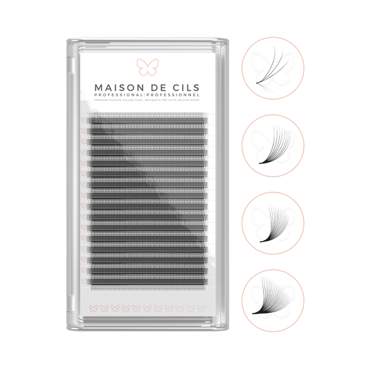 Extensions de cils volume russe préfabriquées (D)
